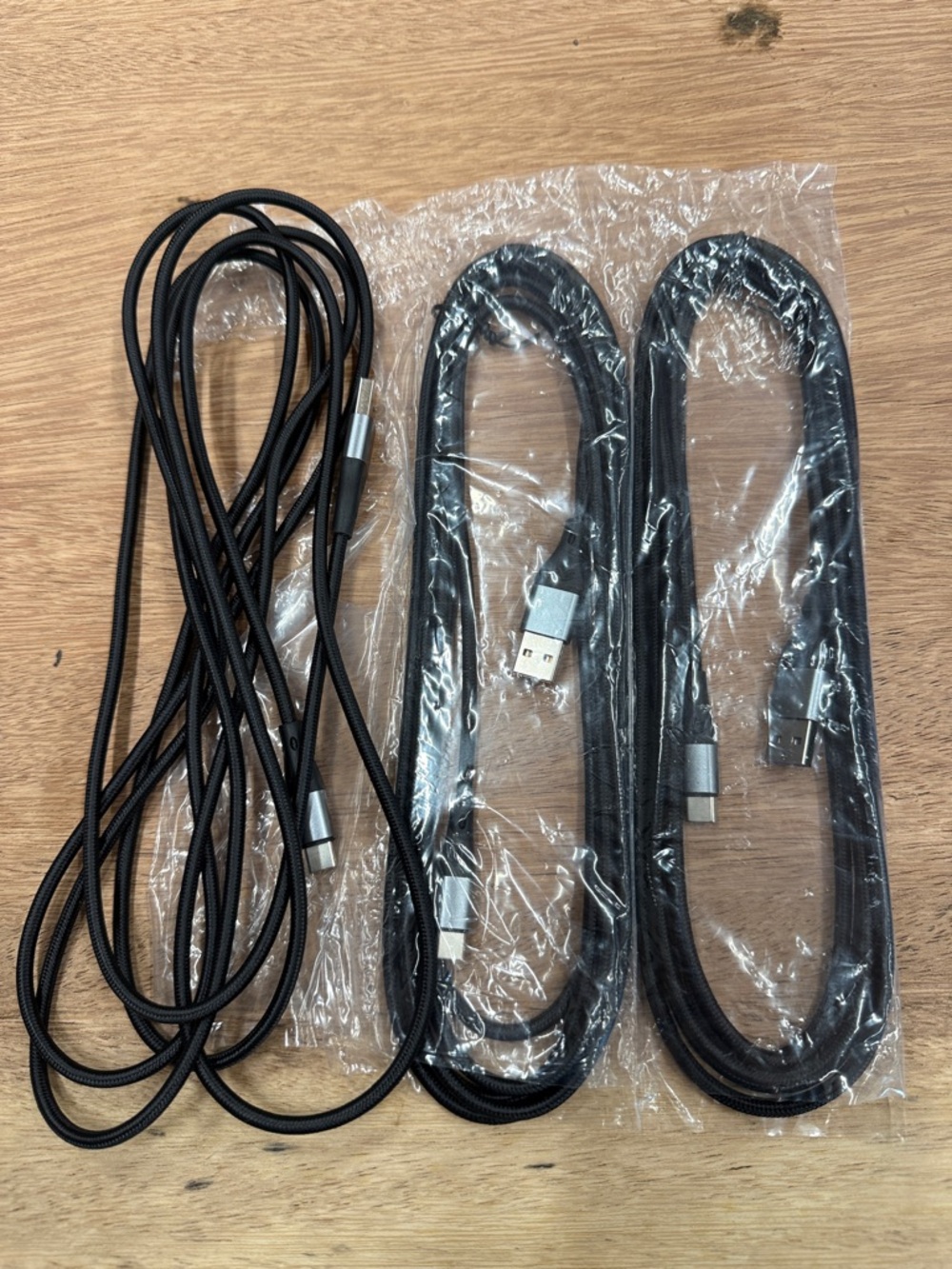 Universal‎ Black Braided USB-A to USB-C Charging Cables - 3 Pack 10 feet
